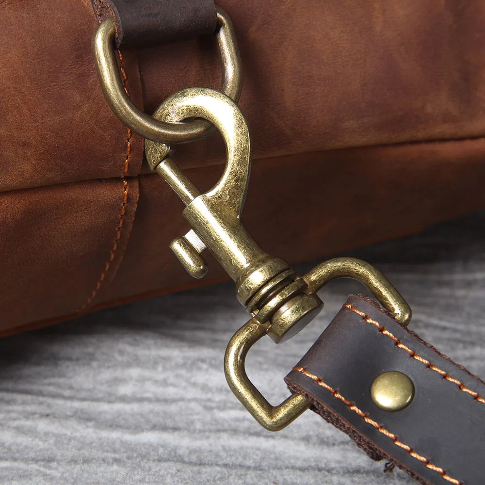 Unisex Leather Convertible Backpack and Shoulder Bag