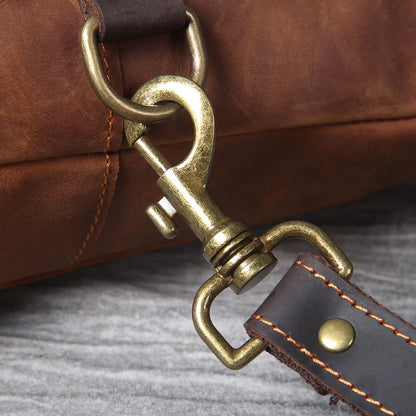 Unisex Leather Convertible Backpack and Shoulder Bag