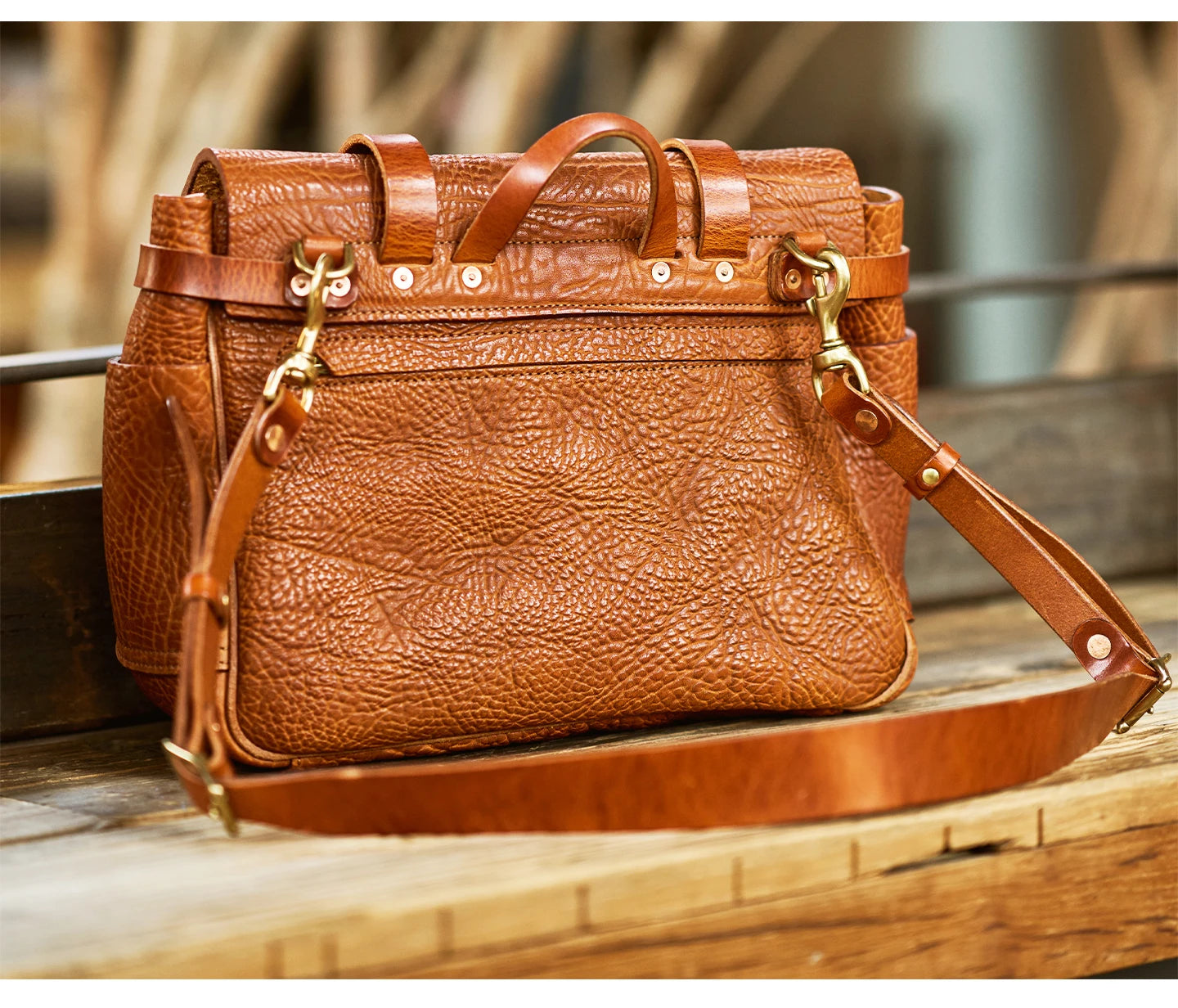 Unisex Leather Messenger Bag For Laptop
