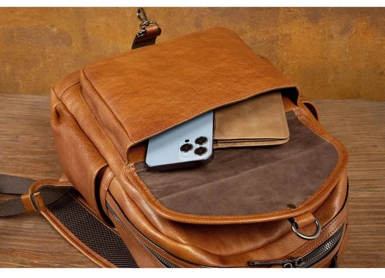 Unisex Buttery Soft Leather Backpacks - Large Capicity Bag