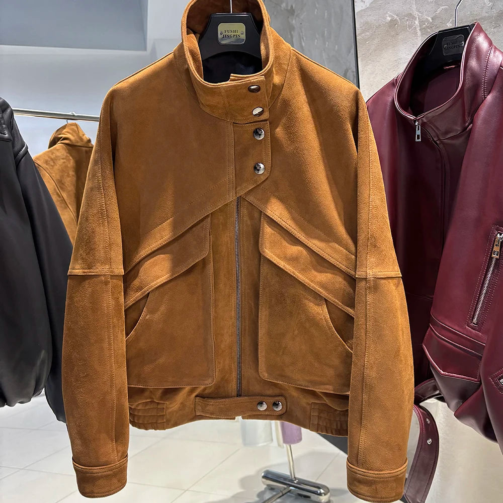 Suede Jacket Women Real Leather Jacket