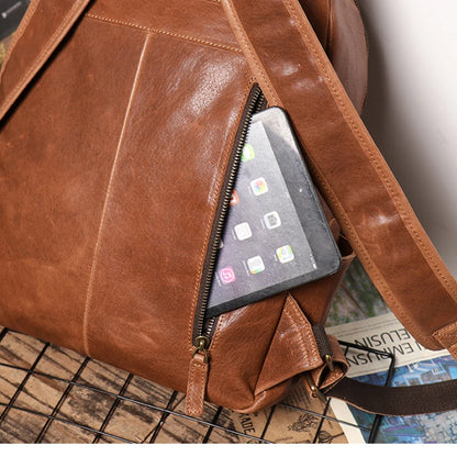 Handmade Black Leather Backpack For woman