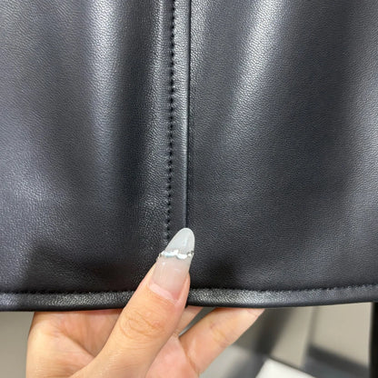 Leather Crop Women Ladies Real Sheepskin Coat Women Lambskin Cloth Short