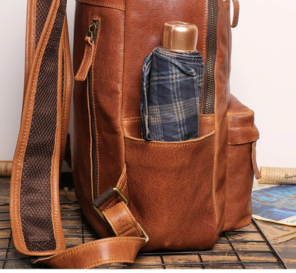 Handmade Black Leather Backpack For woman