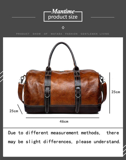 Top Layer Mens Vintage Leather Duffle Bag