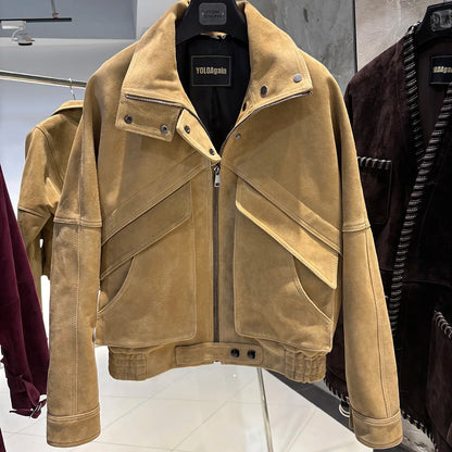 Suede Jacket Women Real Leather Jacket