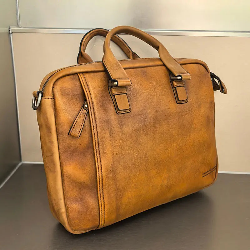 Prime Mens Leather Laptop Shoulder Bag