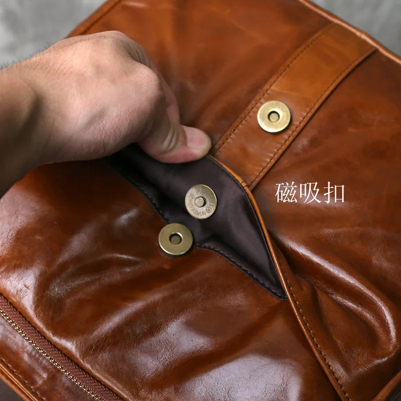 Top Layer Cowhide Large Capacity Business Commuting Bag