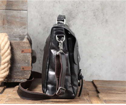 Ultra Soft Black Leather Laptop Bags For Men