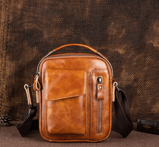 Luxury Leather Crossbody Bag For Man - Everyday Carry