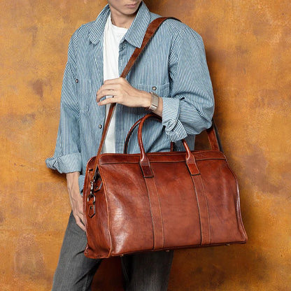 Vegetable Tanned  17-Inch Travel Business Bag