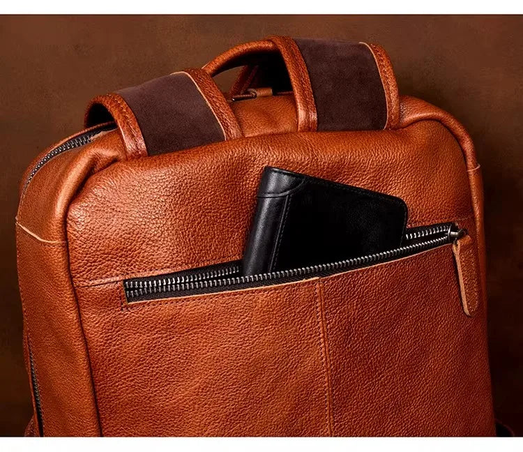 Brown Handmade Leather Backpack - Laptop Backpack