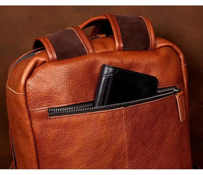 Brown Handmade Leather Backpack - Laptop Backpack