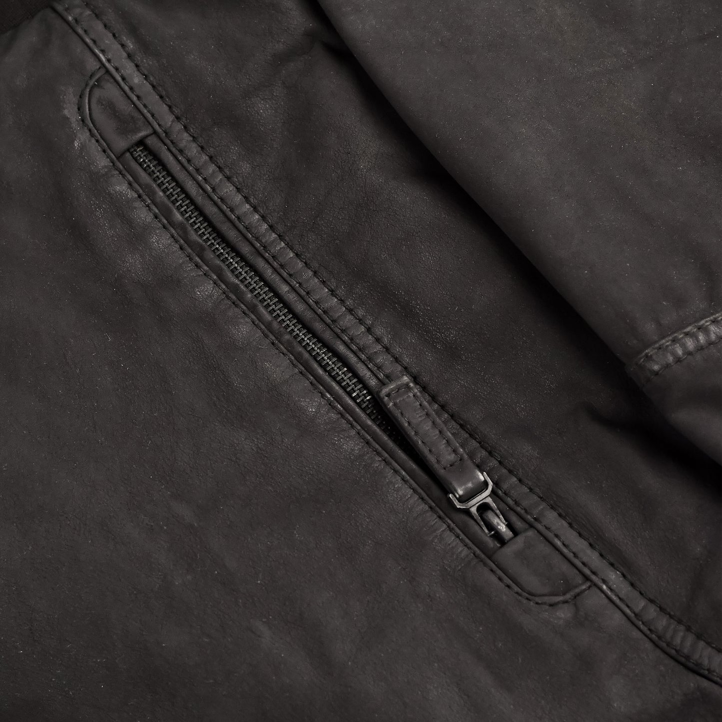 Black Suede Bomber Leather Jacket