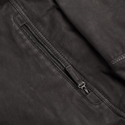 Black Suede Bomber Leather Jacket