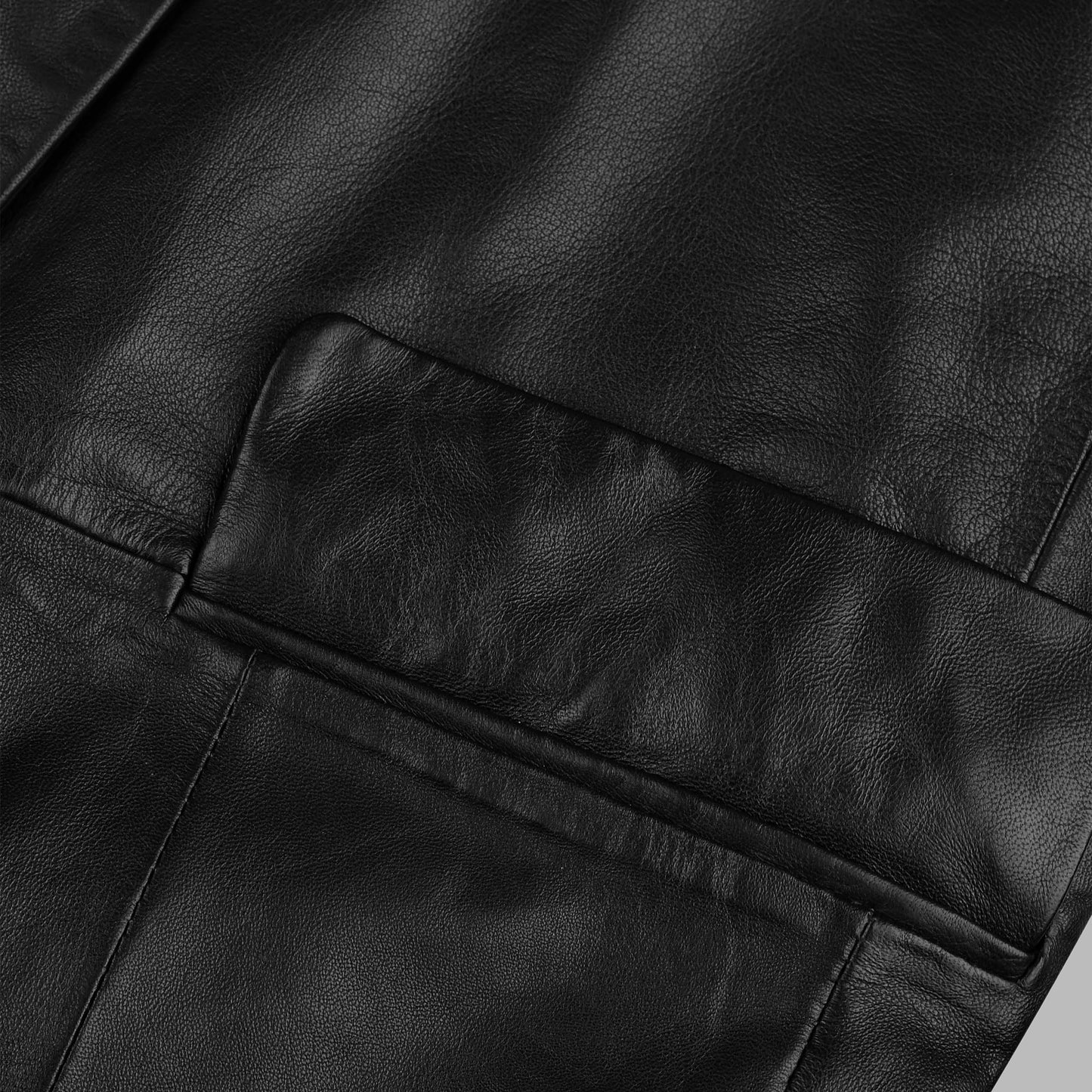 Black Leather Blazer For Mens