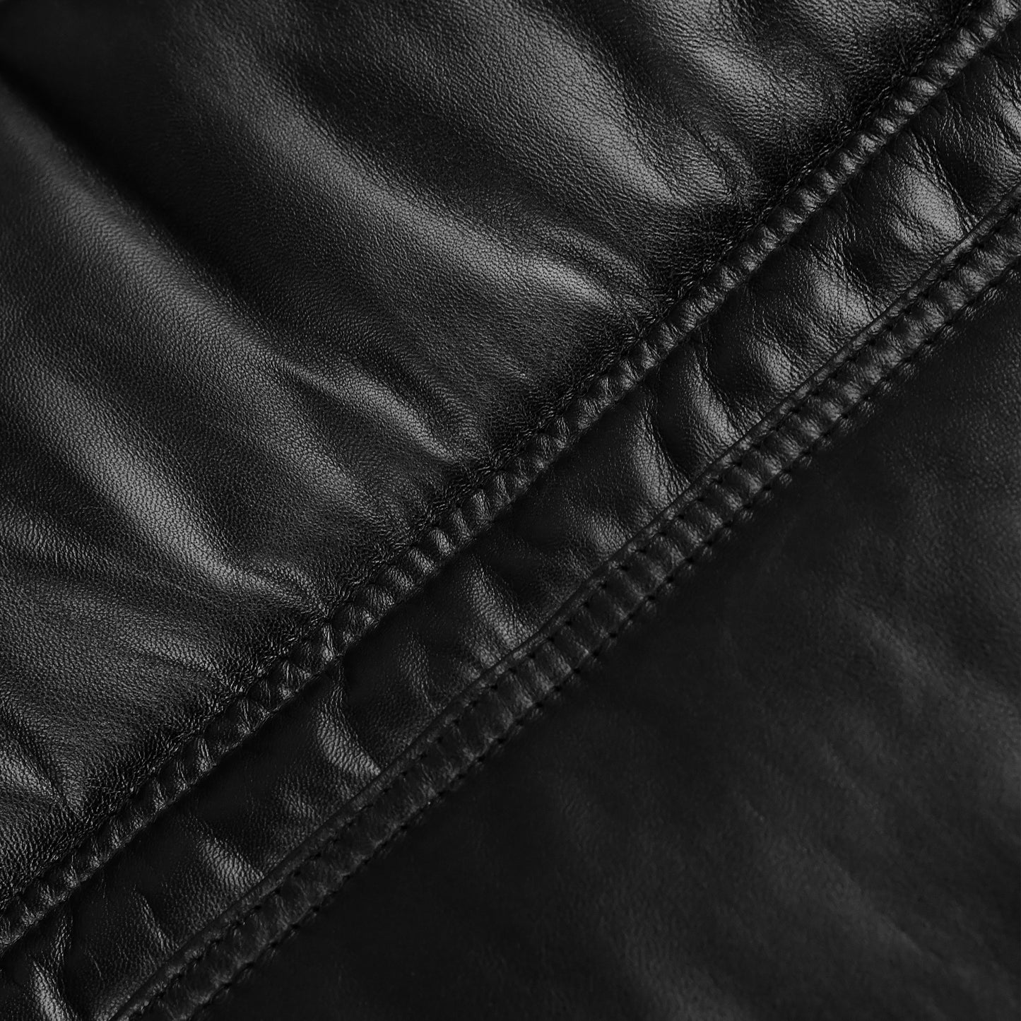 Black Puffer Leather Jacket For Womens
