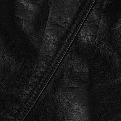 Distressed Black Motorcycle Leather Jacket