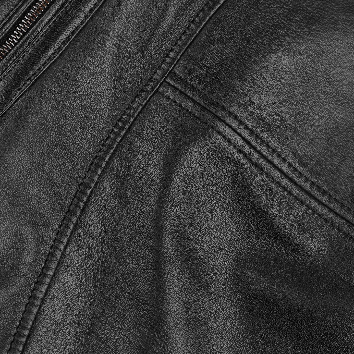Classic Black Biker Leather Jacket For Womens