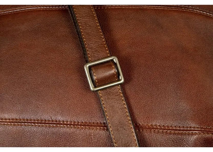 Vegetable Tanned Large Capicity Leather Brown Rucksack