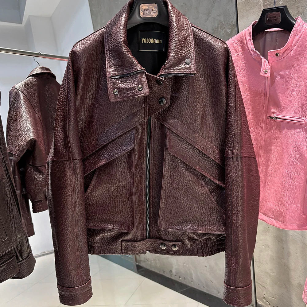 Suede Jacket Women Real Leather Jacket