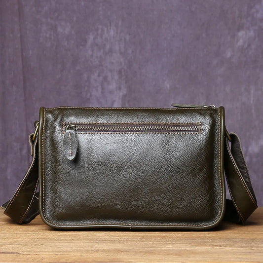 Top Layer Cowhide Unisex Leather Crossbody Bag