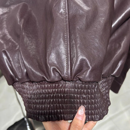 Oversized Brown Bomber Jacket For Women