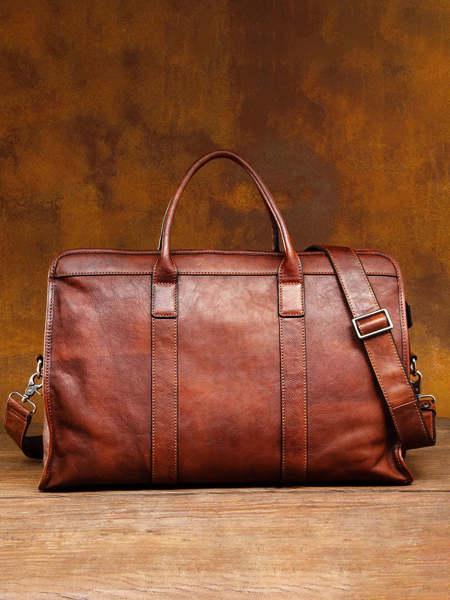 Vegetable Tanned  17-Inch Travel Business Bag