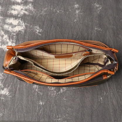 Artisan Colorblock Womens Leather Crossbody Bag
