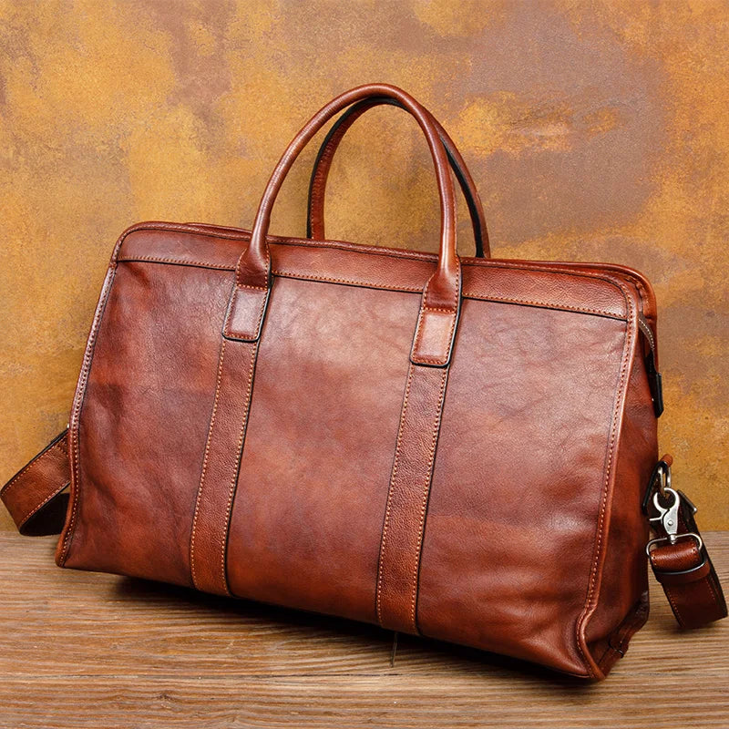 Vegetable Tanned  17-Inch Travel Business Bag