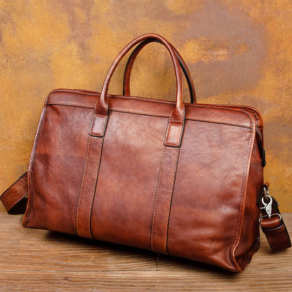 Vegetable Tanned  17-Inch Travel Business Bag