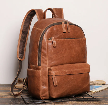 Handmade Black Leather Backpack For woman