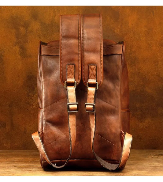 Vegetable Tanned Cowhide Luxury Leather Backpack