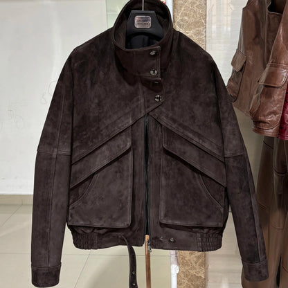 Suede Jacket Women Real Leather Jacket