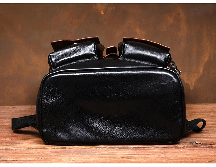 Large Capacity Business Leather Flap Backpack