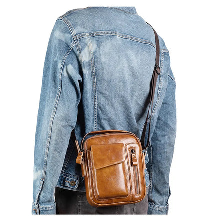 Luxury Leather Crossbody Bag For Man - Everyday Carry