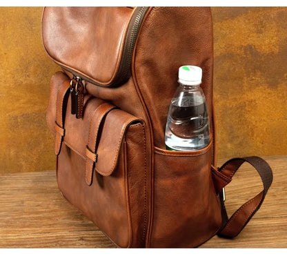 Vegetable Tanned Cowhide Luxury Leather Backpack