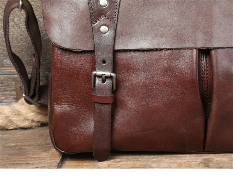 Ultra Soft Black Leather Laptop Bags For Men