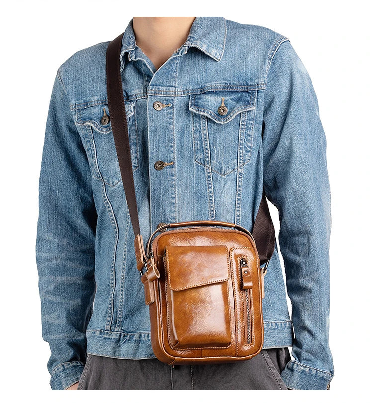 Luxury Leather Crossbody Bag For Man - Everyday Carry