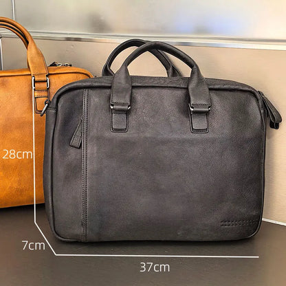 Prime Mens Leather Laptop Shoulder Bag