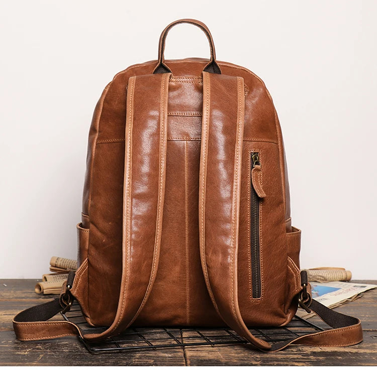 Handmade Black Leather Backpack For woman
