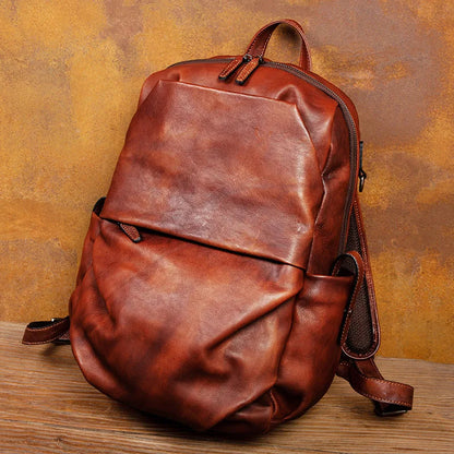 Brown Leather Backpack Mens - Large Capicity Bag
