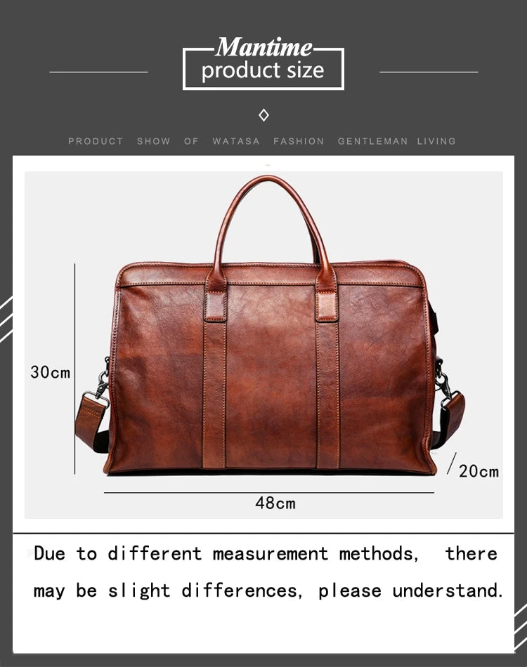 Vegetable Tanned  17-Inch Travel Business Bag