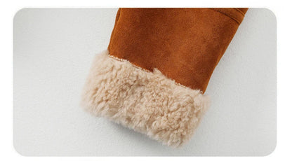 Tan Brown Genuine Leather Jacket With Faux Fur
