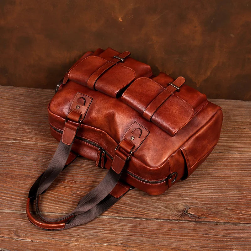 Large Capacity Leather Business Travel Bag