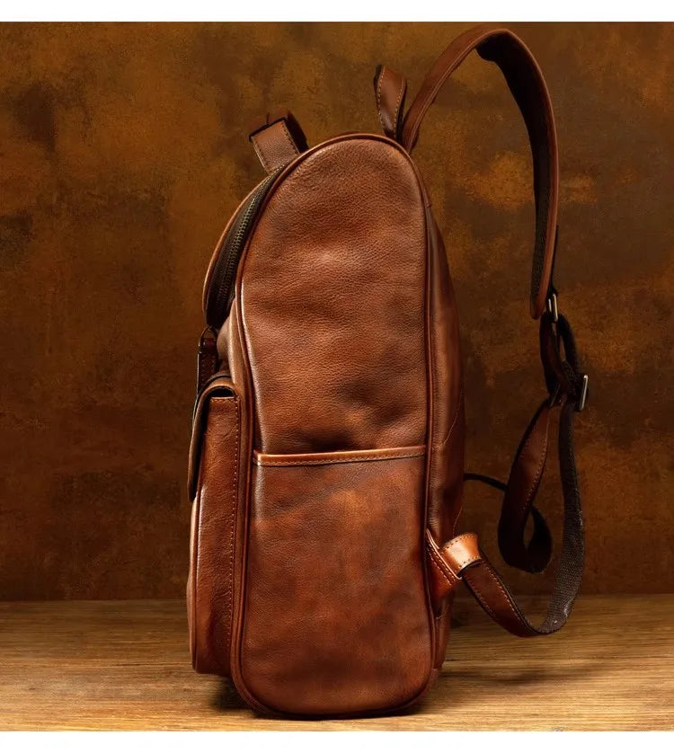 Vegetable Tanned Cowhide Luxury Leather Backpack