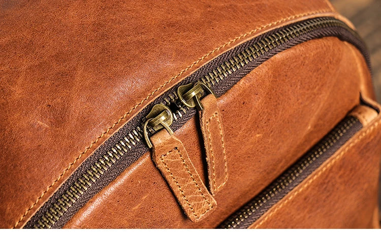 Handmade Black Leather Backpack For woman