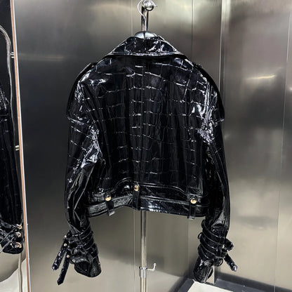 2025 Spring New Shinny Leather Jackets Women Real Sheepskin Coats Women Natural Lambskin Clothes