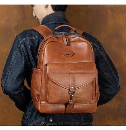 Unisex Buttery Soft Leather Backpacks - Large Capicity Bag