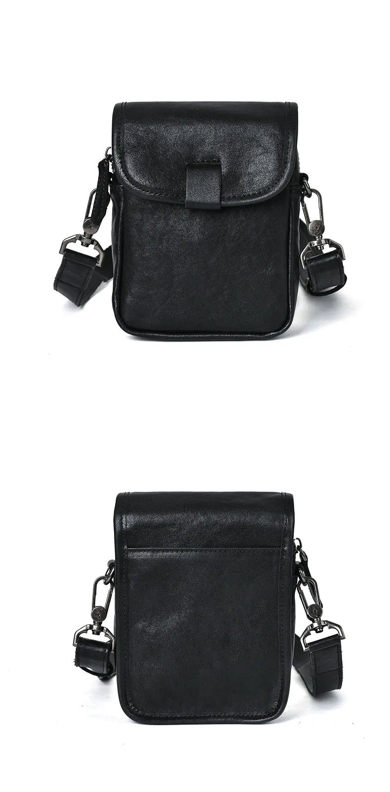 Unisex Vintage Genuine Leather Small Crossbody Bag